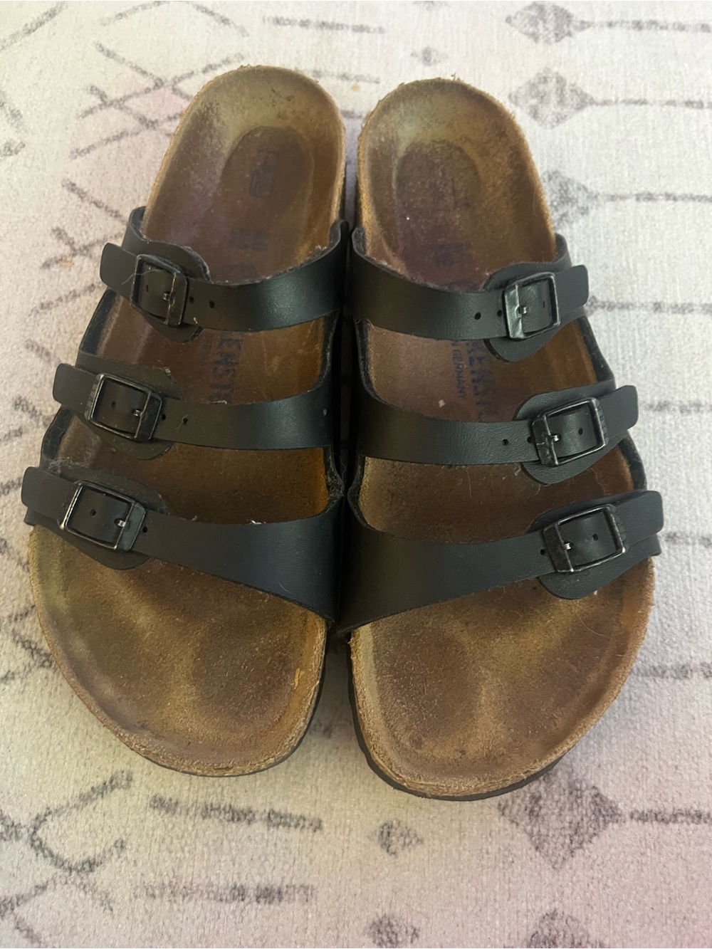 Black Triple-Strap Women's Sandals by - Picture 2 of 4